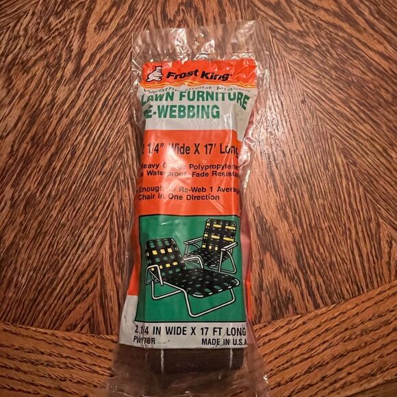 FROST KING Lawn Furniture Webbing 2 1/4"x 17 ft PW17BR BROWN with White Stripes - Picture 3 of 4